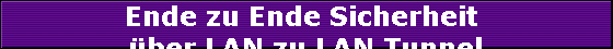 Ende zu Ende Sicherheit 
�ber LAN zu LAN Tunnel